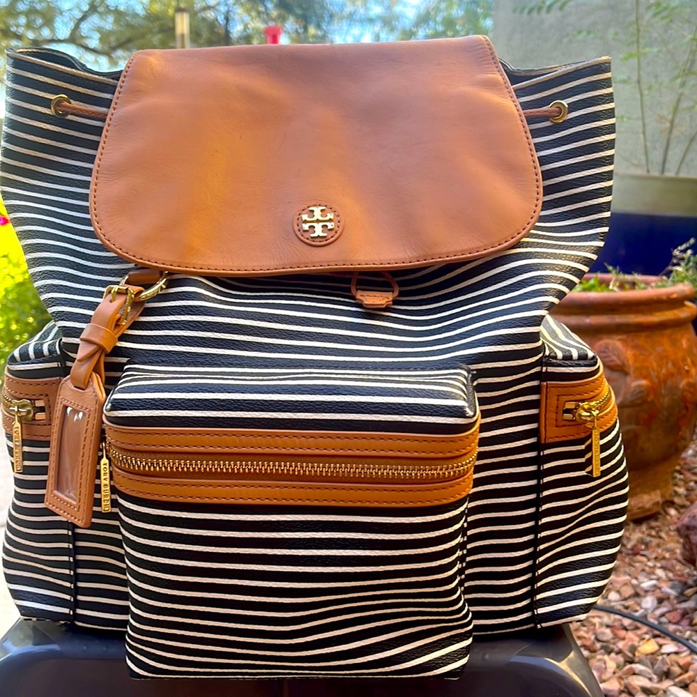 TORY BURCH 'Viva' Canvas & Leather Backpack